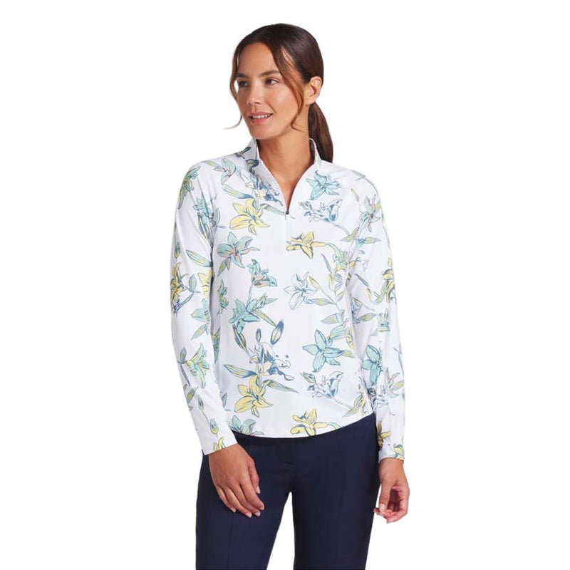 Puma - Women's You-V Lily Floral 1/4 Zip Sweatshirt (629379 02)