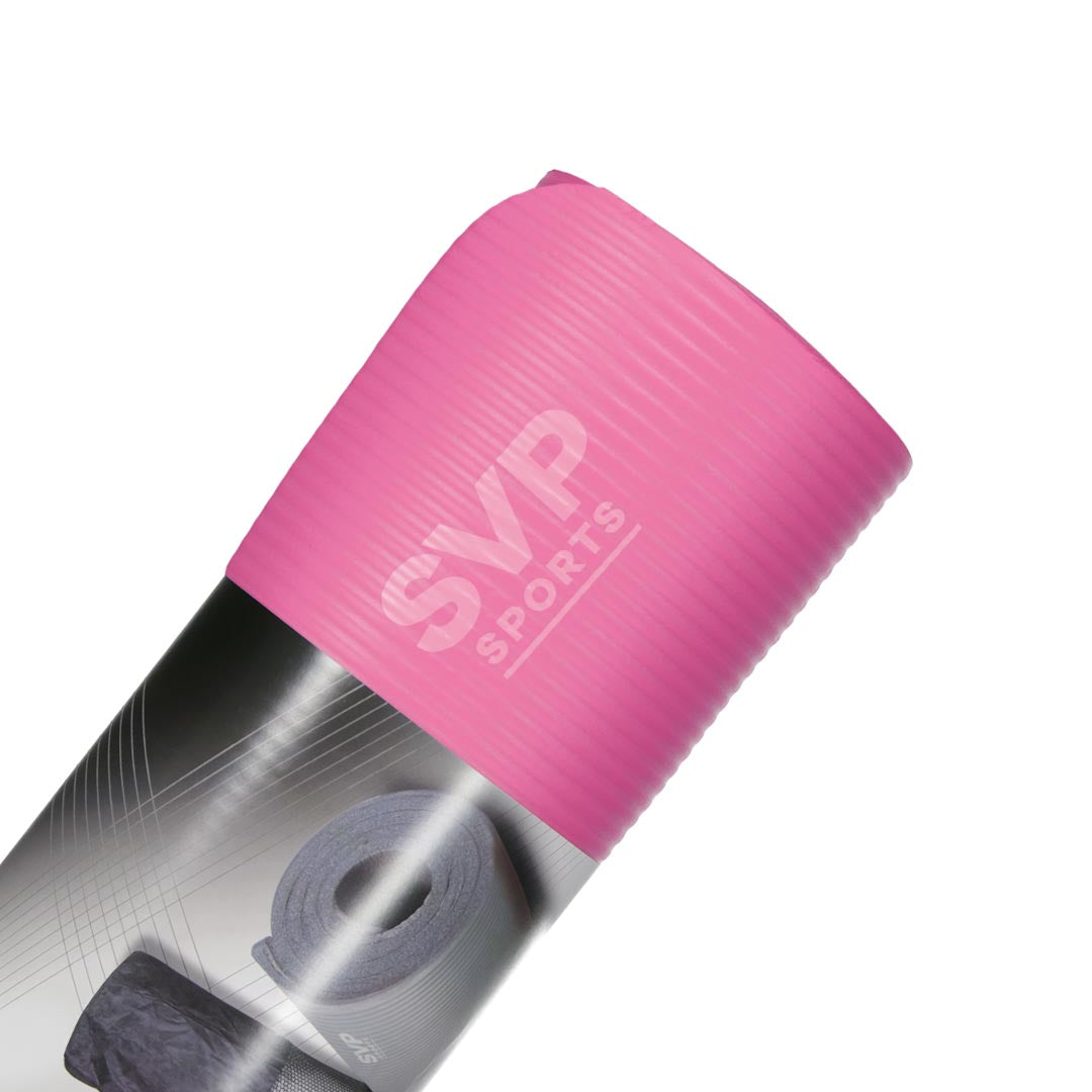 SVP Fit - Yoga/Exercise Mat 10mm With Mesh Carry Bag (NBR-10 PNK
