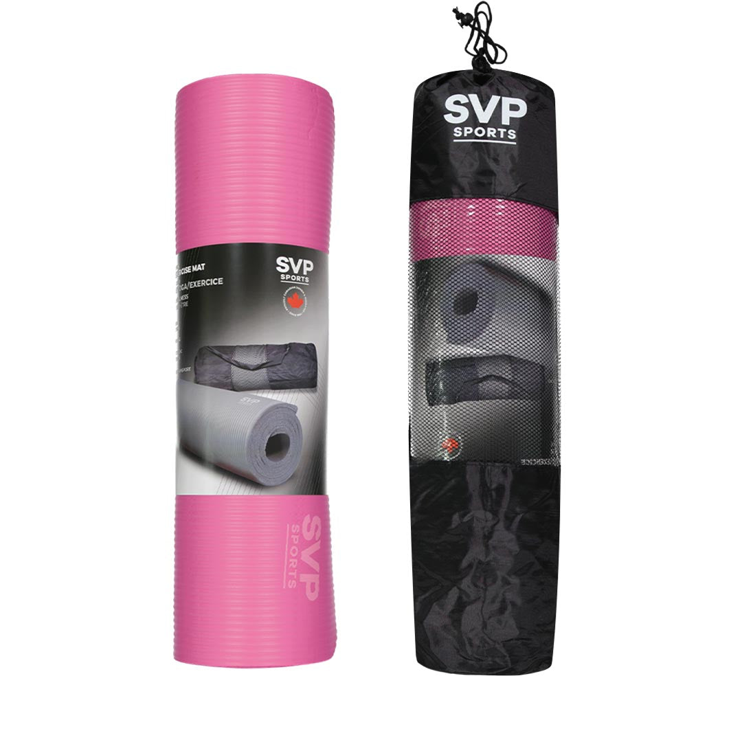 Tapis De Yoga épais 10 Mm NBR Antidérapant - 183x61 Cm - Avec Sangle De Transport - Pour Pilates, Fitness, Maison, Voyage - Homme/Femme