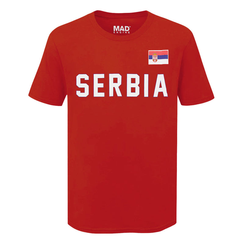 SVP Sports - Men's Serbia Flag T-Shirt (MEXXPY9MSC3A1PB 62RED)