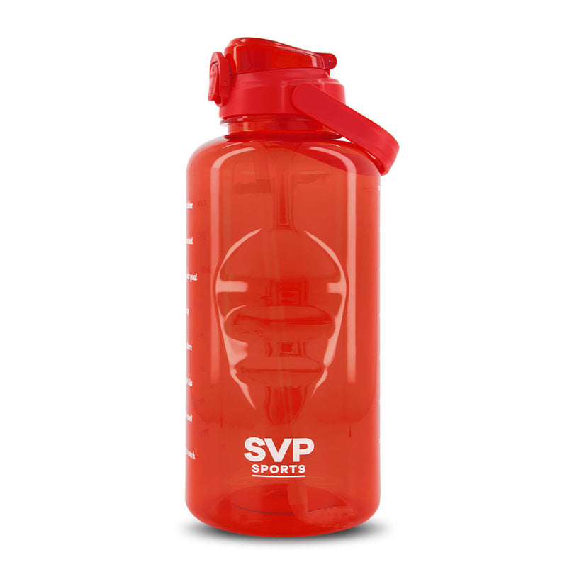 SVP Sports - Bouteille d'eau d'hydratation de 128 oz (128OZ-REDCLEAR) 