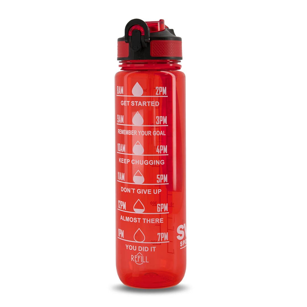 SVP Sports - 32oz Hydration Water Bottle (32OZ-REDCLEAR)