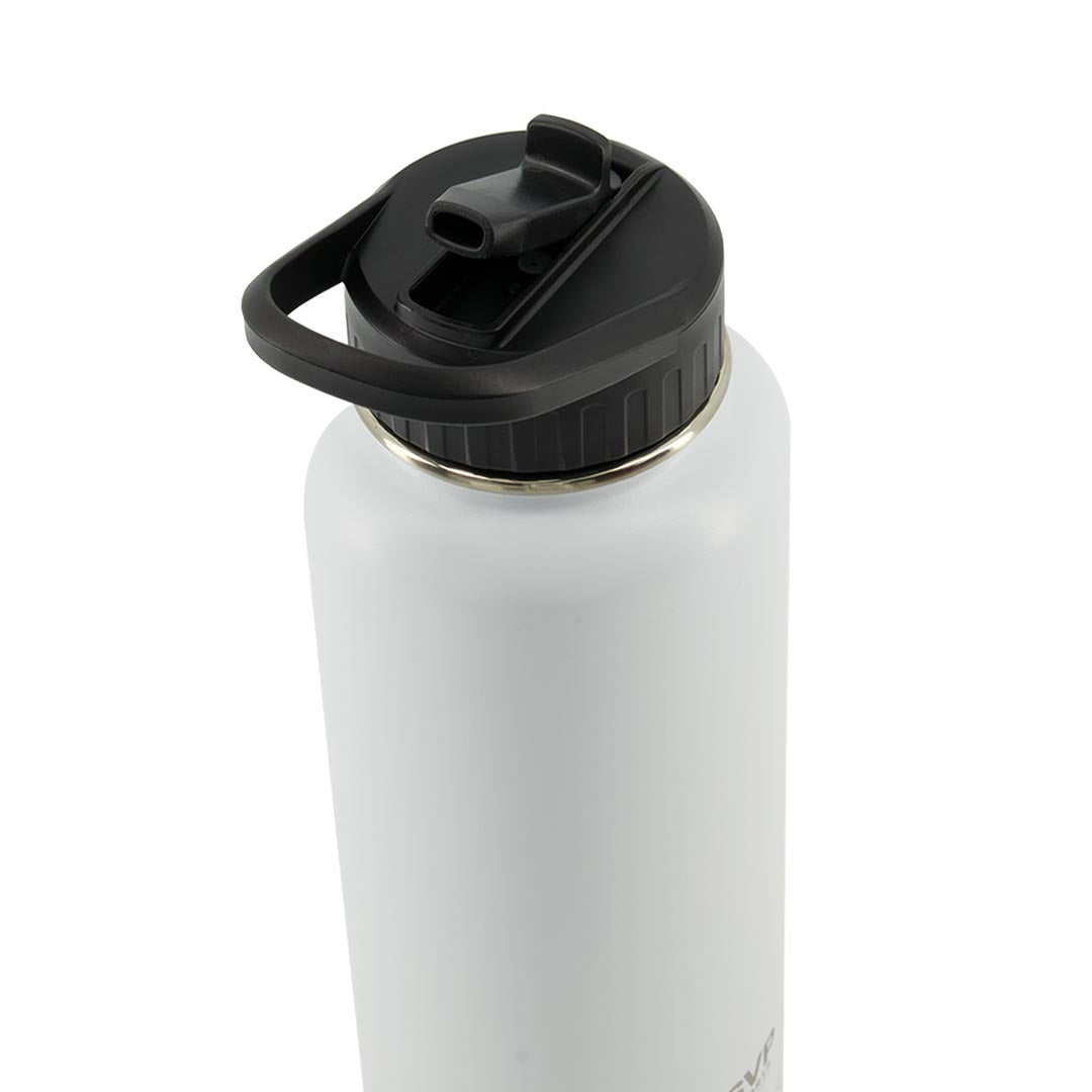 Arca Gear 32oz Stainless Steel Water Bottle With 2 Lids - Insulated, Double Walled Thermos (White)