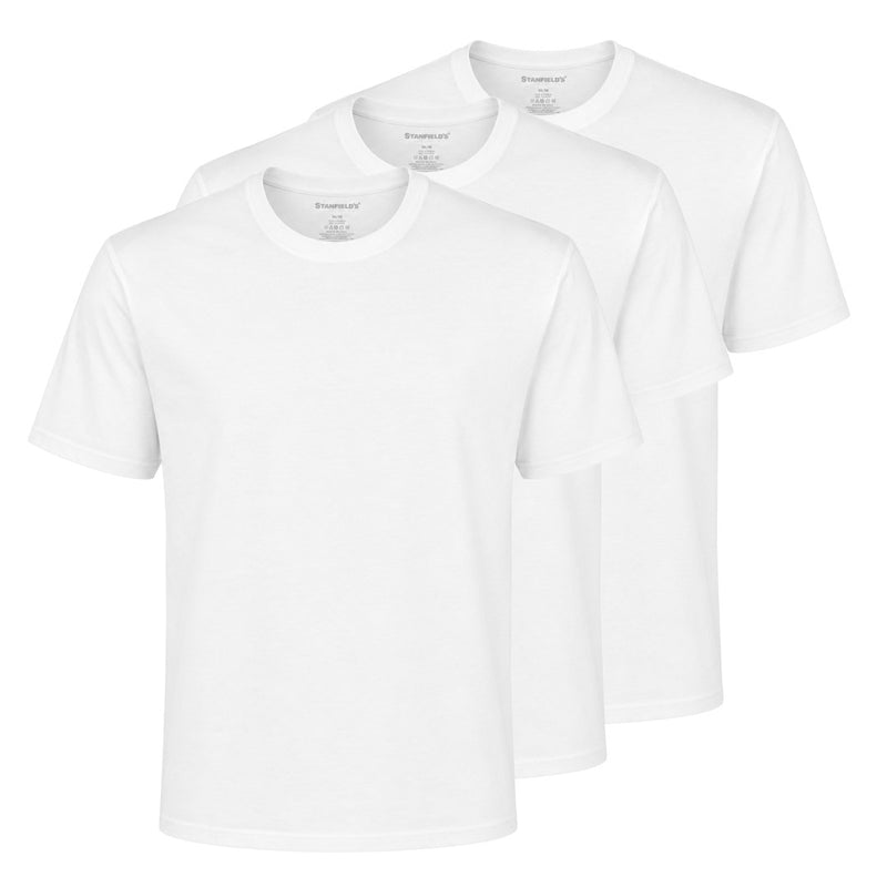 Stanfield's - Men's 3 Pack Crew Neck T-Shirt (STWAMUN001 WHT)