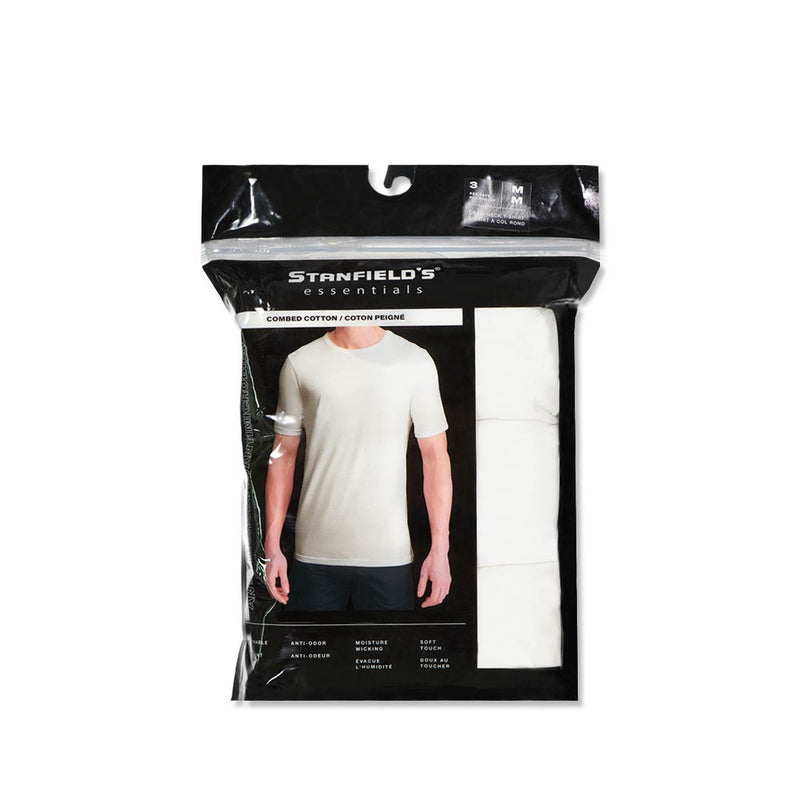 Stanfield's - Men's 3 Pack Crew Neck T-Shirt (STWAMUN001 WHT)