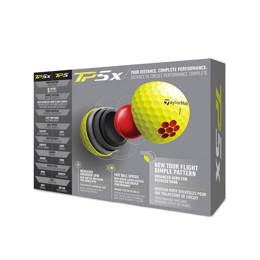 TaylorMade TP5x Yellow Golf Balls (12 Pack) (N7603701) SVP Sports