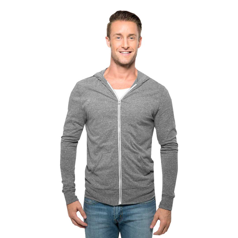 Threadfast  - Unisex Lightweight Premium Full Zip Hoodie (302Z GRY02)