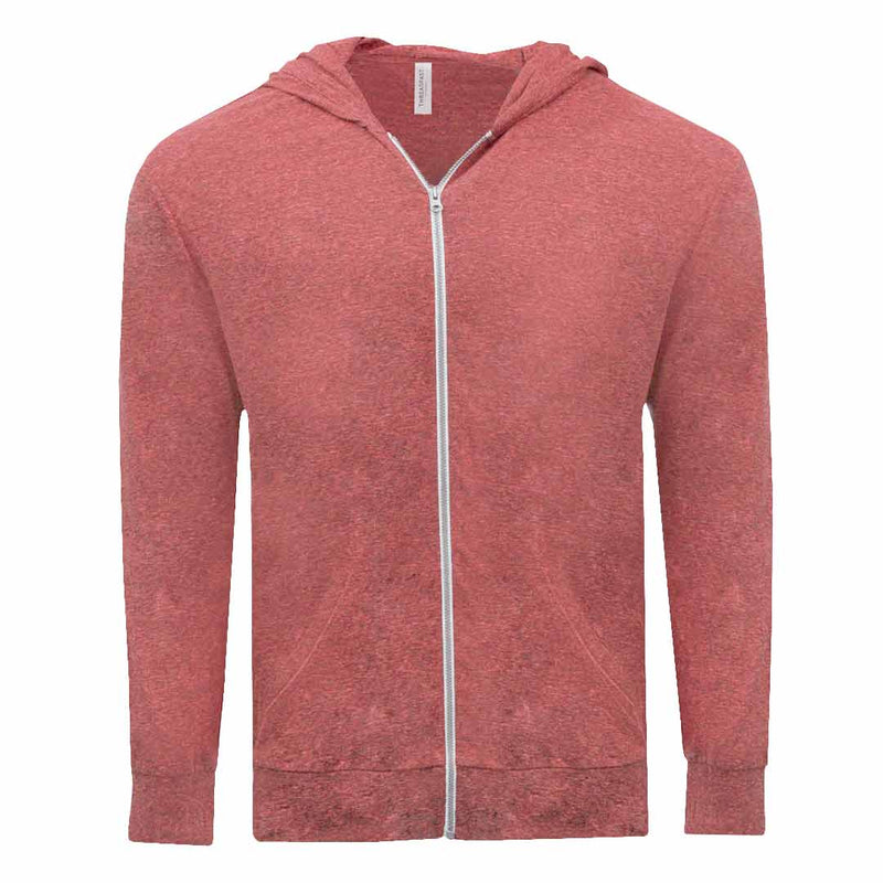 Threadfast - Unisex Lightweight Premium Full Zip Hoodie (302Z RED02)