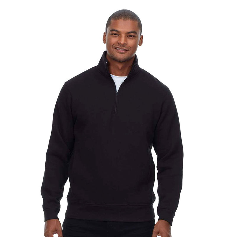 Threadfast - Unisex Ultimate Fleece Quarter Zip Sweatshirt (320Q BLK20)