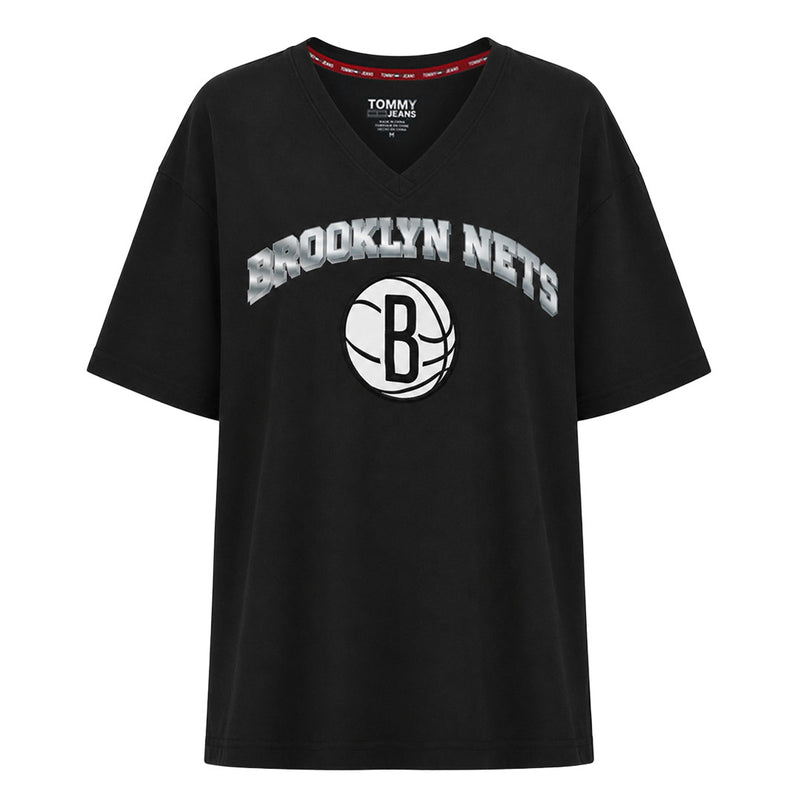 Tommy Jeans - Women's Brooklyn Nets Oversize V-Neck T-Shirt (6G23B377 BROOKLYN)
