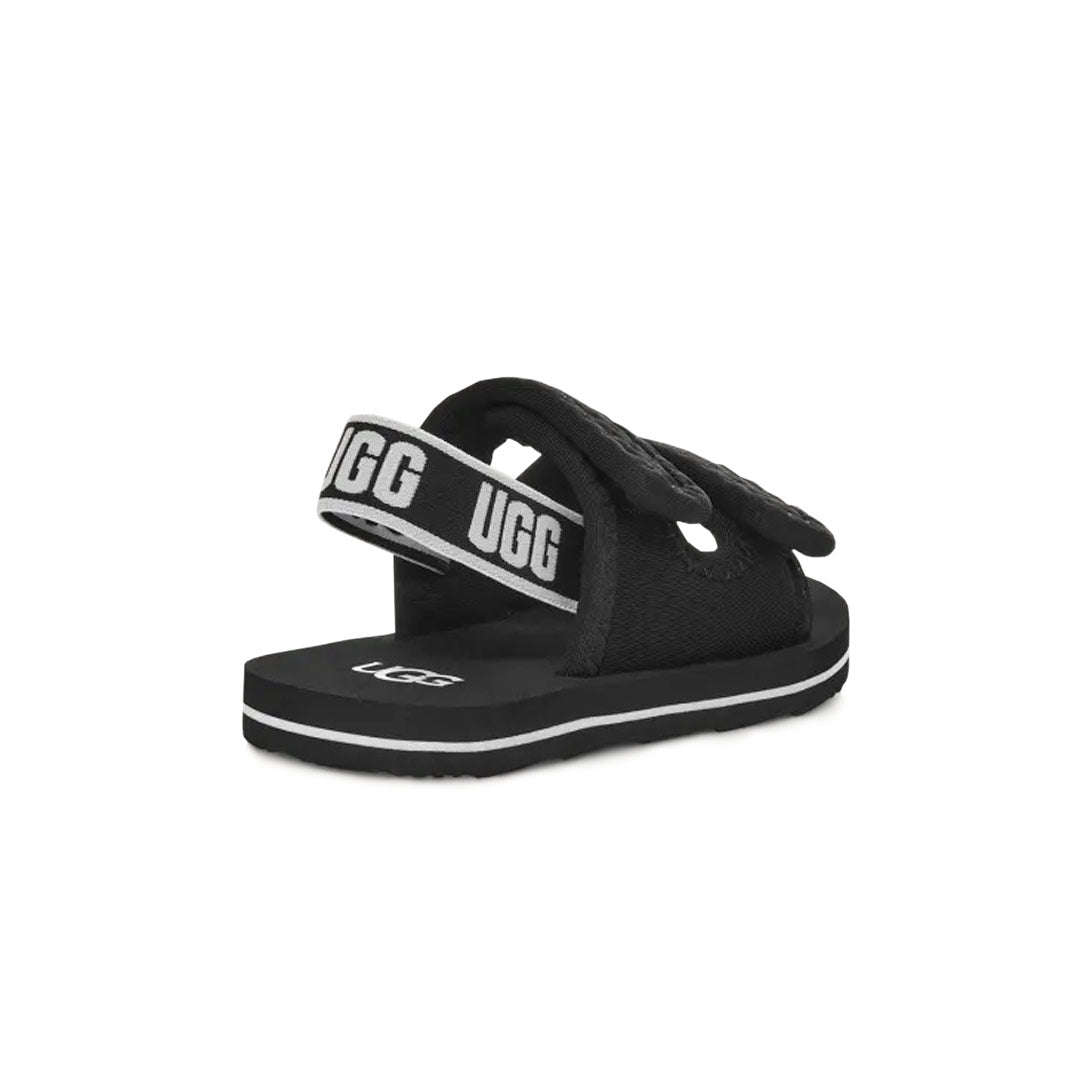 UGG Kids Lennon Slingback Textile Sandals in Black Size 5