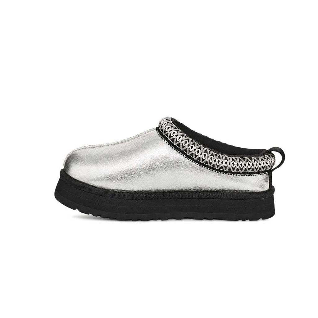 UGG® - Kids' (Junior) Tazz Leather Metallic Slipper (1143777K-SLVM)
