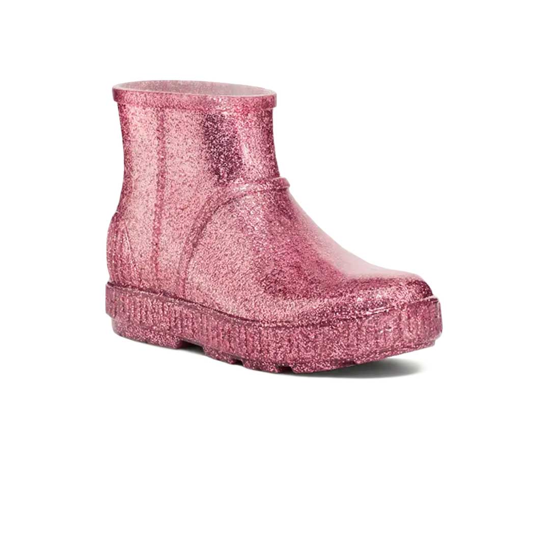UGG Kids Drizlita Glitter Synthetic Rain Boots in Glitter Pink Size 4