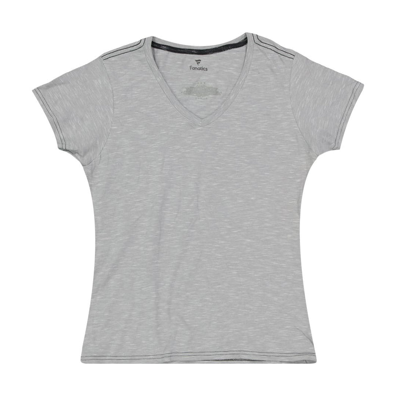 T-shirt à manches courtes et col en V pour femme (FANATICS0423-W-SSVENECK-GRY) 