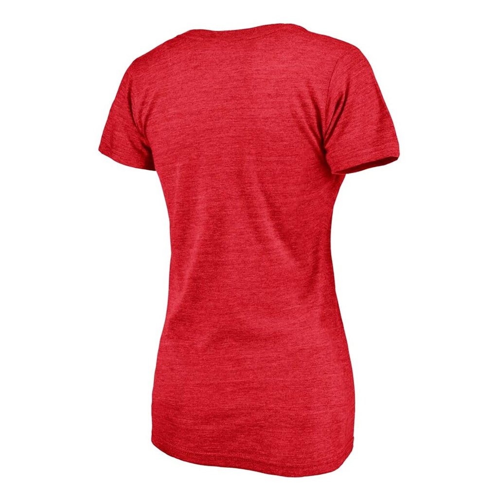 Women's Short Sleeve V-Neck T-Shirt (FANATICS0423-W-SSVNECK-HTRED)