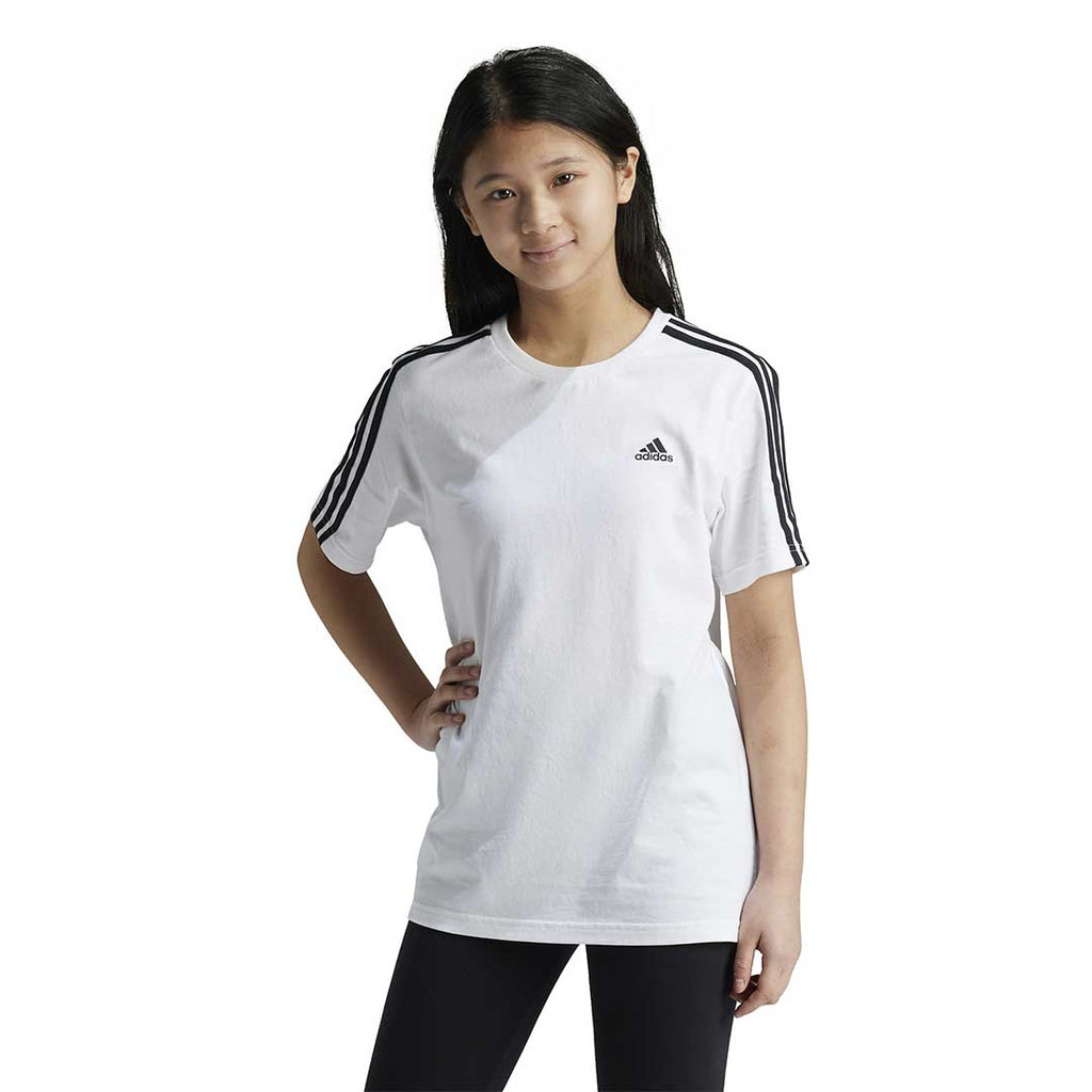 adidas - Girls' (Junior) Essentials 3-Stripes Boyfriend T-Shirt (IY5018)