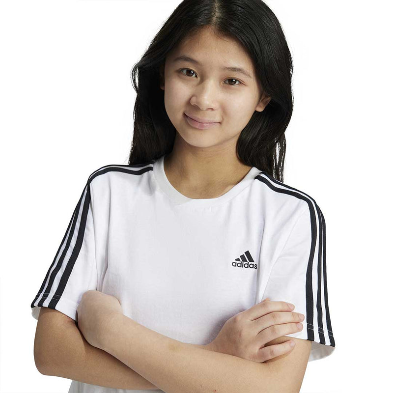 adidas - Girls' (Junior) Essentials 3-Stripes Boyfriend T-Shirt (IY5018)