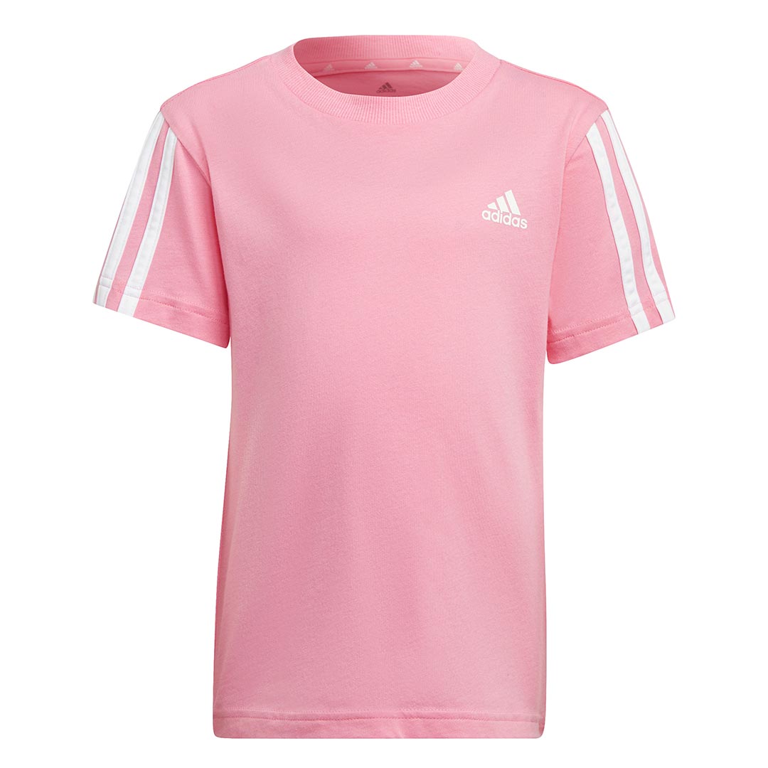 pink adidas 3 stripe t shirt