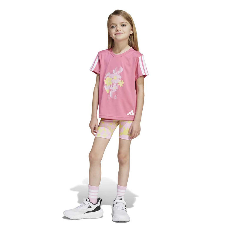 adidas - Girls' (Toddler) 3-Stripes Shorts & T-Shirt Set (JI6112)