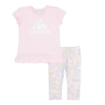 adidas - Ensemble t-shirt chiné et capri imprimé intégral pour fille (petite fille) (GB9070) 
