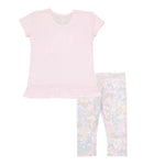 adidas - Ensemble t-shirt chiné et capri imprimé intégral pour fille (petite fille) (GB9070) 