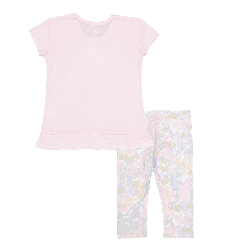 adidas - Ensemble t-shirt chiné et capri imprimé intégral pour fille (petite fille) (GB9070) 