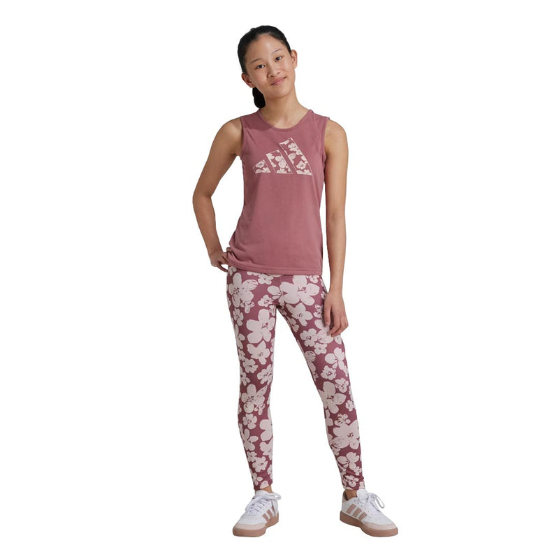 adidas - Girls' (Junior) Train Essentials Seasonal Printed 7/8 Training Leggings (IW3291)
