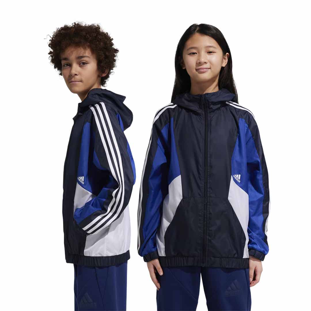 adidas Kids Junior Colorblock 3 Stripes Windbreaker Jacket HR632 SVP Sports