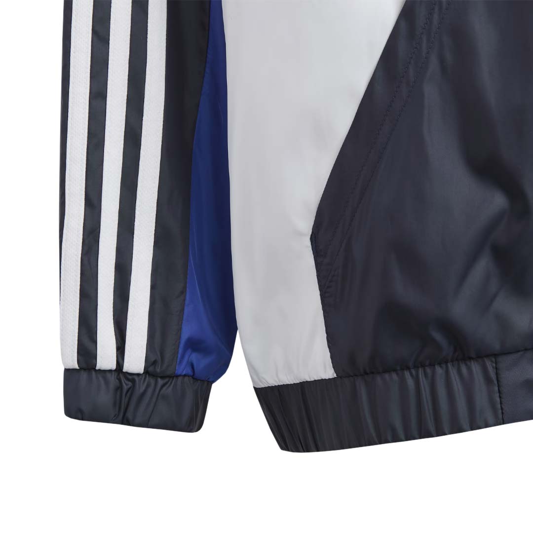 Blue and white adidas windbreaker outlet