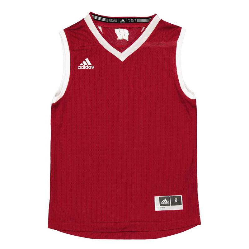 adidas - Kids' (Junior) Wisconsin Badgers Blank Basketball Jersey (R4LXJ2-WISC)