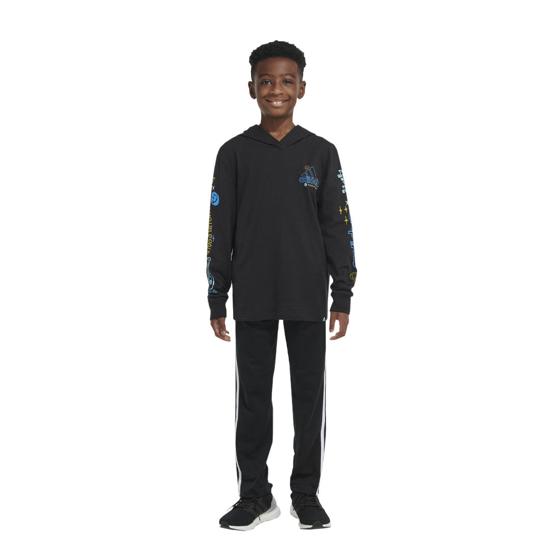 Adidas long sleeve hooded t shirt hot sale