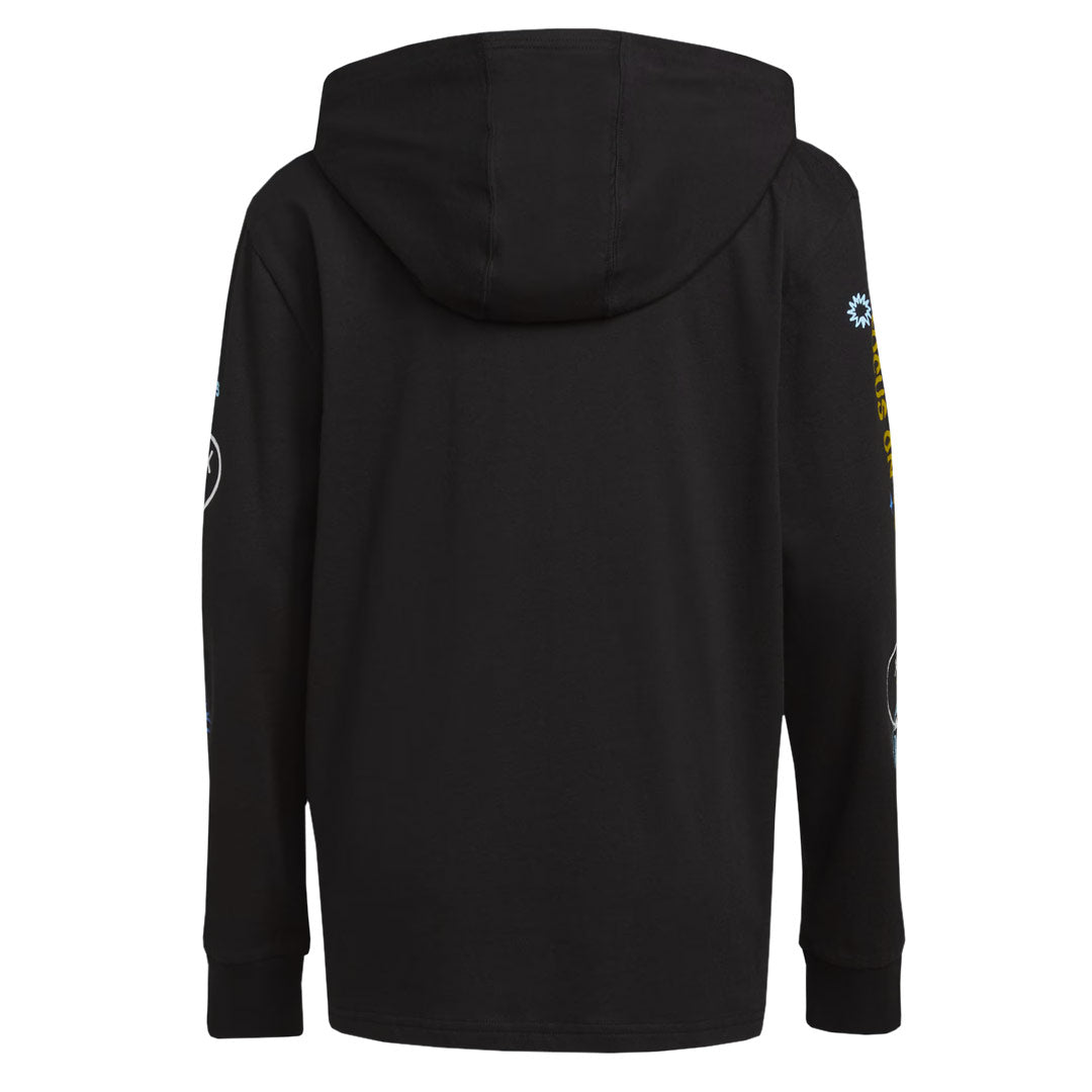 adidas Kids Youth Doodle Long Sleeve Hooded T Shirt IQ7906 SVP Sports