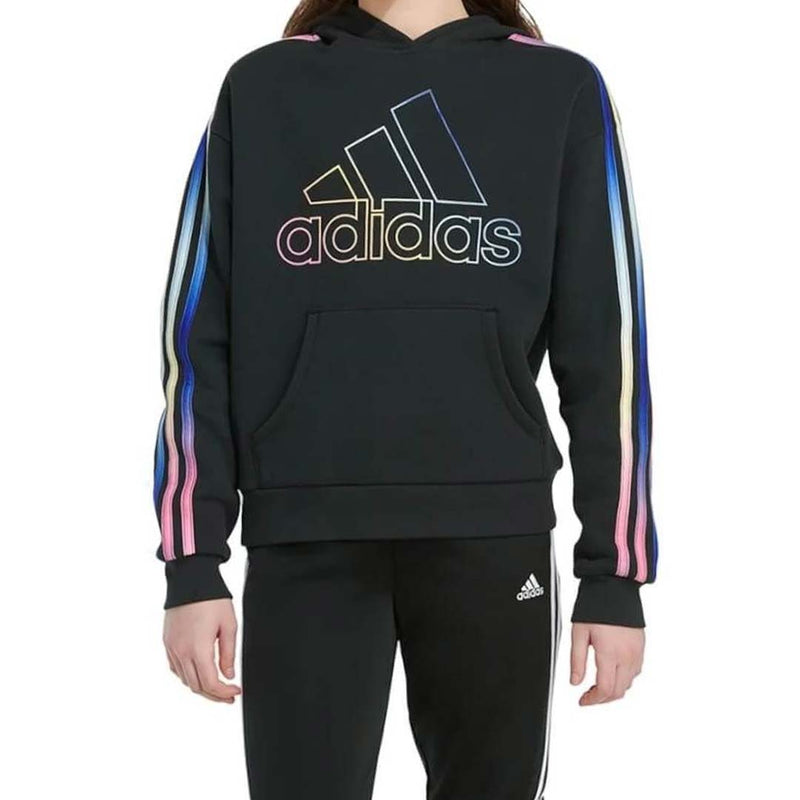 adidas - Girls' (Junior) Multi 3 Stripe Fleece Hoodie (GA8211)