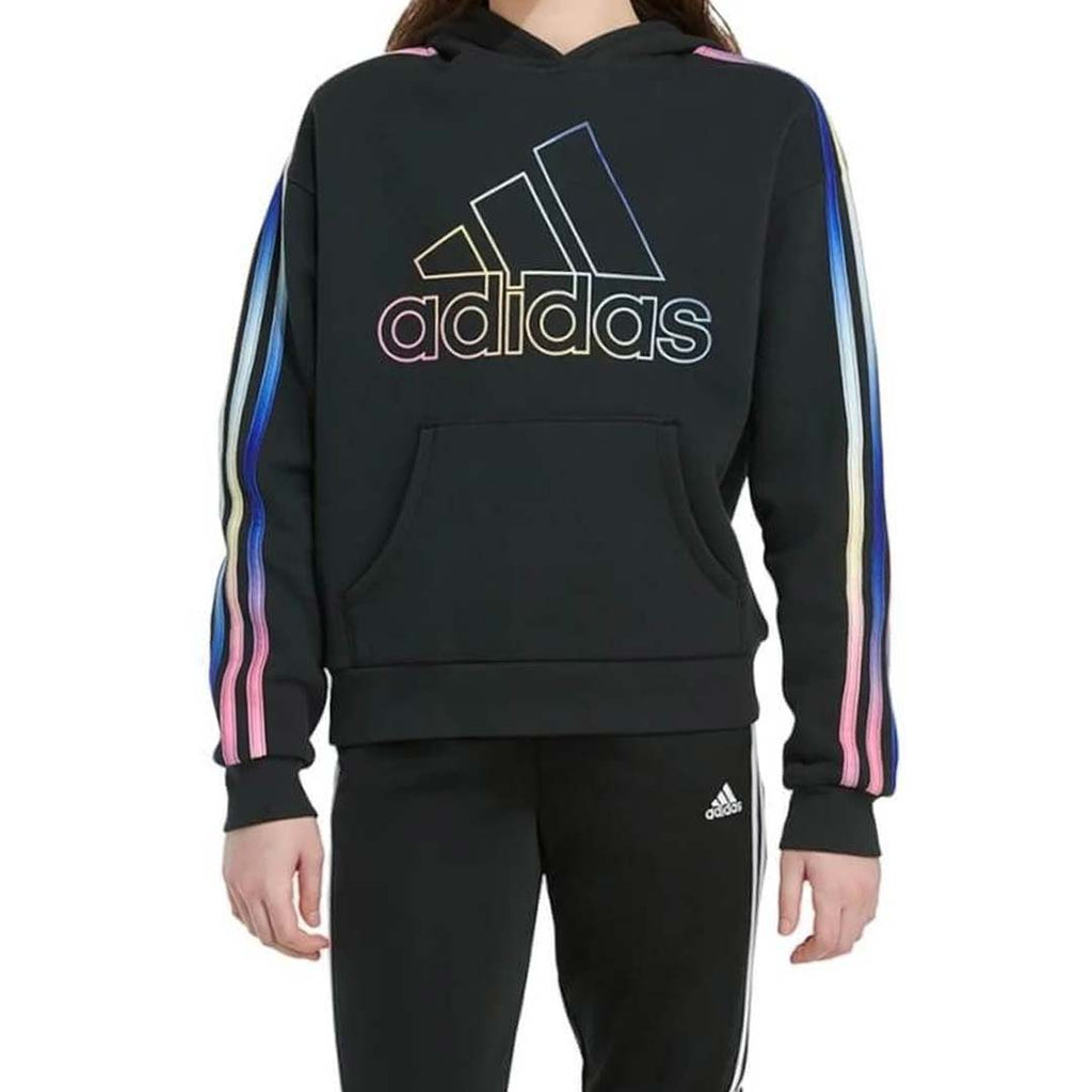 adidas - Girls' (Junior) Multi 3 Stripe Fleece Hoodie (GA8211)