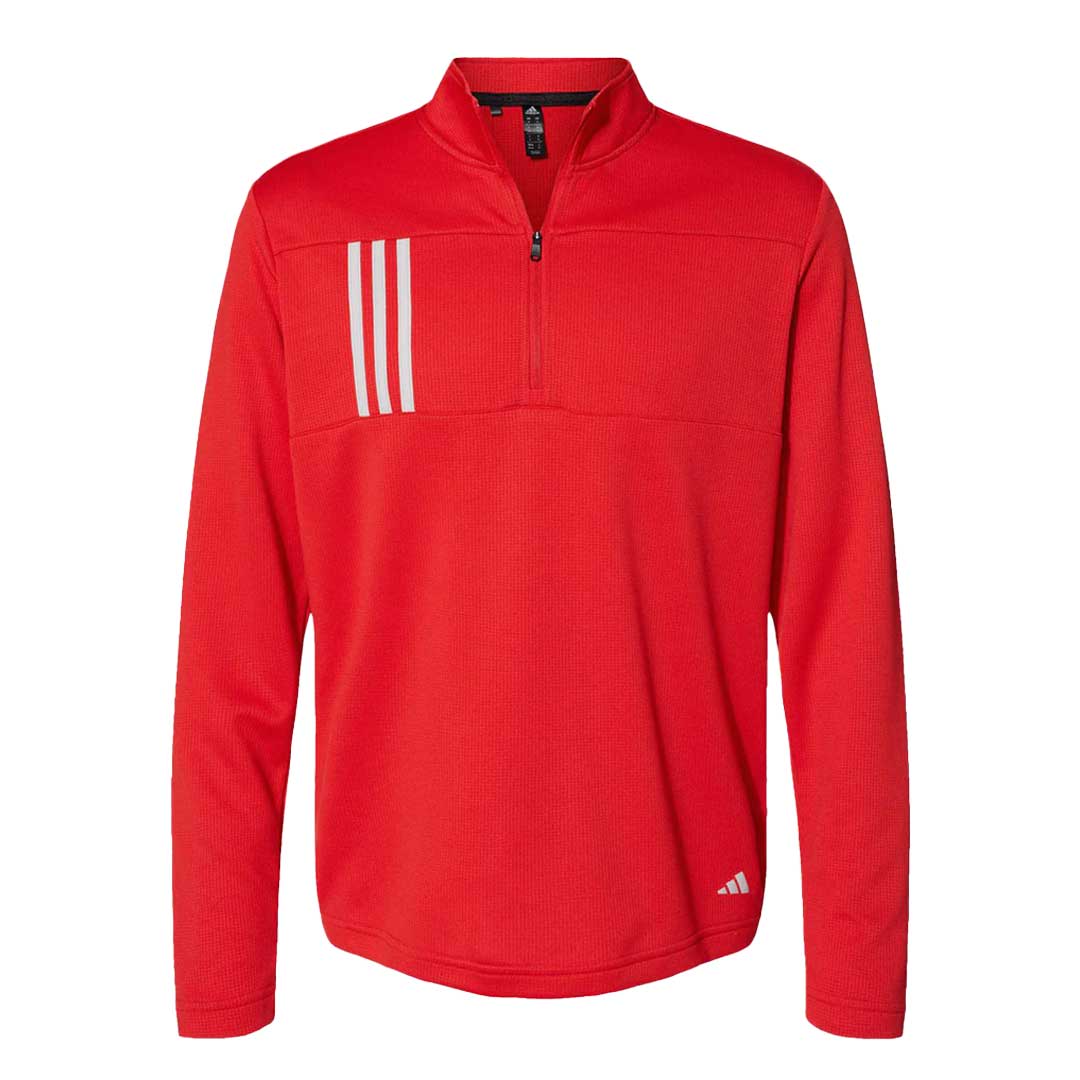 adidas - Men's 3-Stripes Double Knit 1/4 Zip Pullover (FT6579 RED