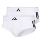 adidas - Men's Active Flex Cotton 3-Stripes Low Rise 2 Pack Brief (JK3976)