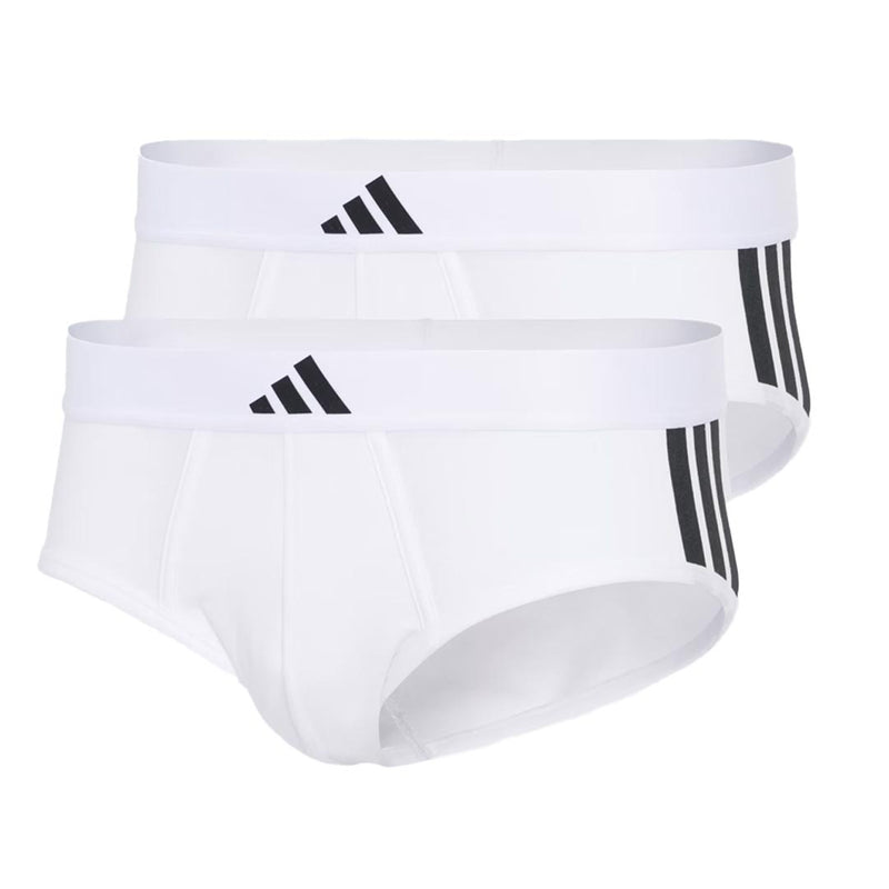 adidas - Men's Active Flex Cotton 3-Stripes Low Rise 2 Pack Brief (JK3976)
