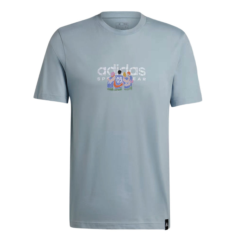 adidas - Men's Blue Codes Linear Graphic T-Shirt (IW2693)