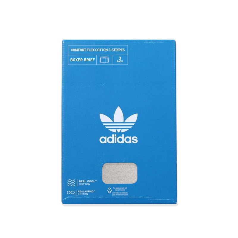 adidas - Men's Comfort Flex Cotton 3-Stripes 3 Pack Boxer Brief (IU8642)