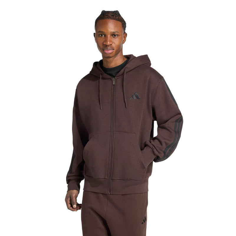 adidas - Men's Essentials 3-Stripes Fleece Full Zip Hoodie (JX0697)