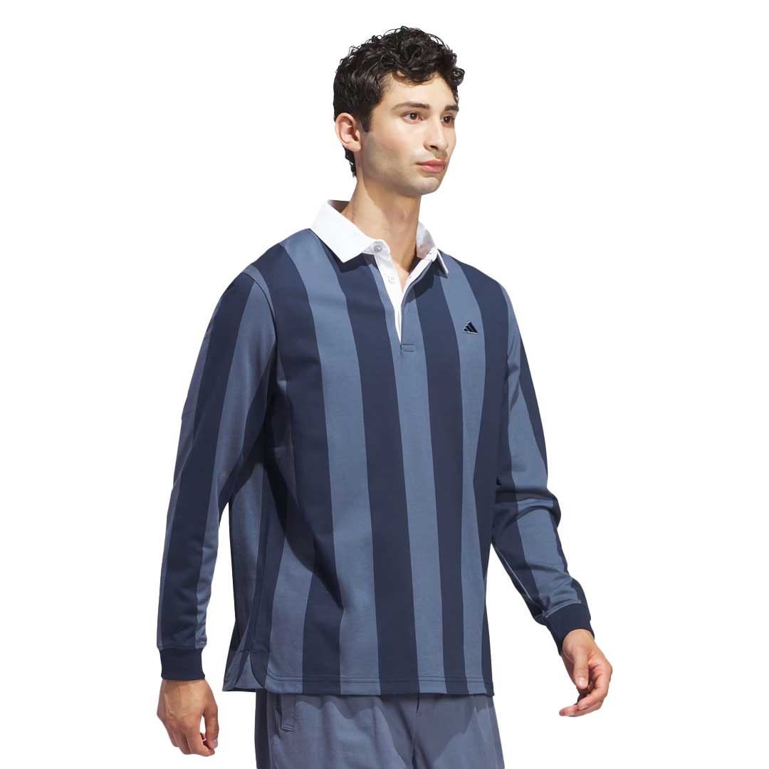 ★★Adairs★★ GoTu Long Sleeve Rugby Polo Shirt IU4430 adidas Go-To Long Sleeve Rugby Polo Shirt - Blue | adidas
