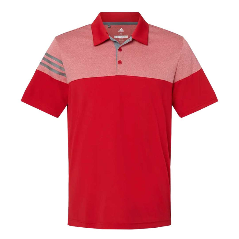 adidas - Men's Heathered 3-Stripes Colorblocked Polo (FI5399)