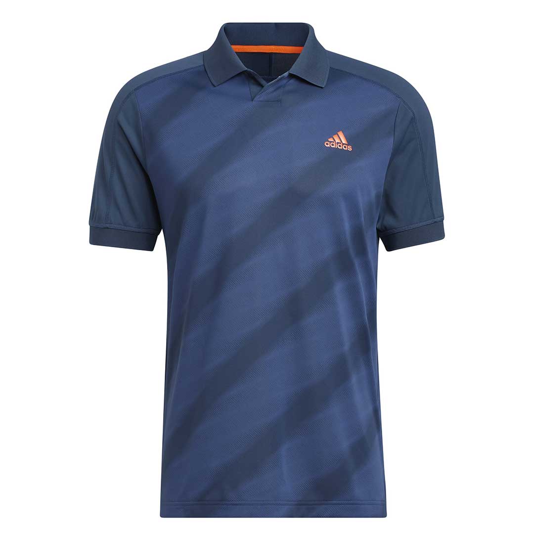 Adidas Statement Print Polo Shirt Blue Small