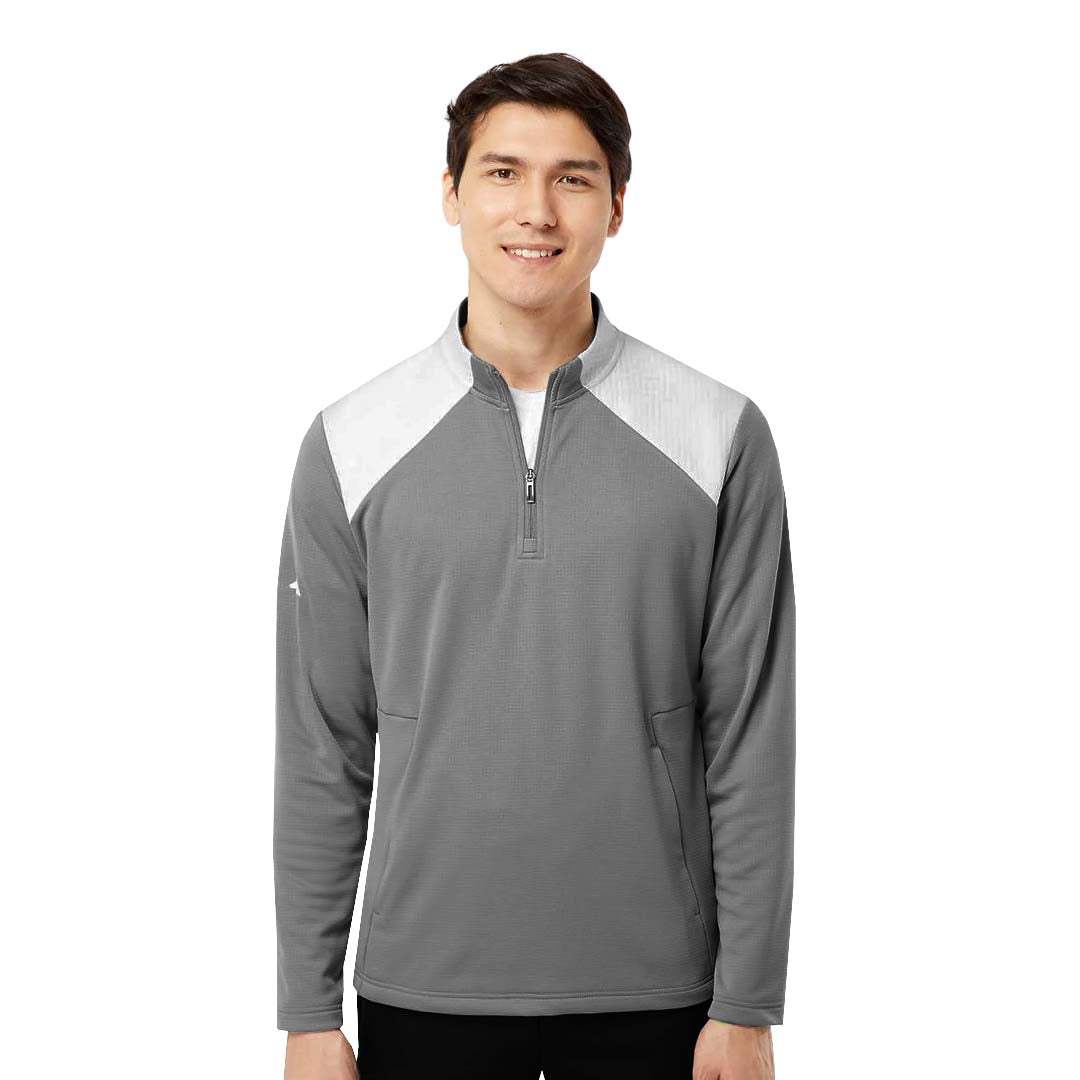 adidas - Men's Textured 1/4 Mixed Media Pullover (H51235) – SVP Sports