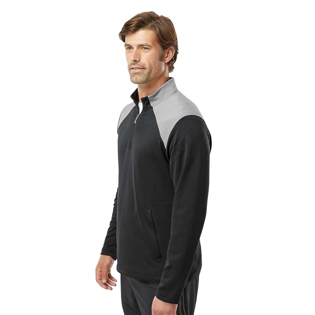 adidas - Men's Textured 1/4 Mixed Media Pullover (H62281) – SVP Sports