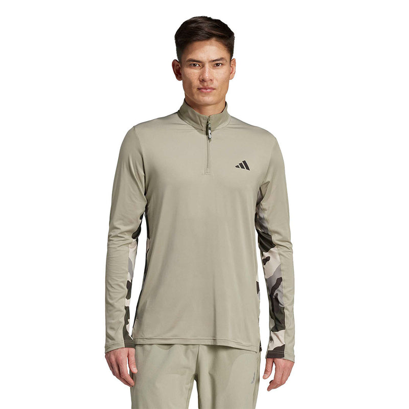 adidas - Men's Train Essentials Camo Training 1/4-Zip T-Shirt (IW8495)