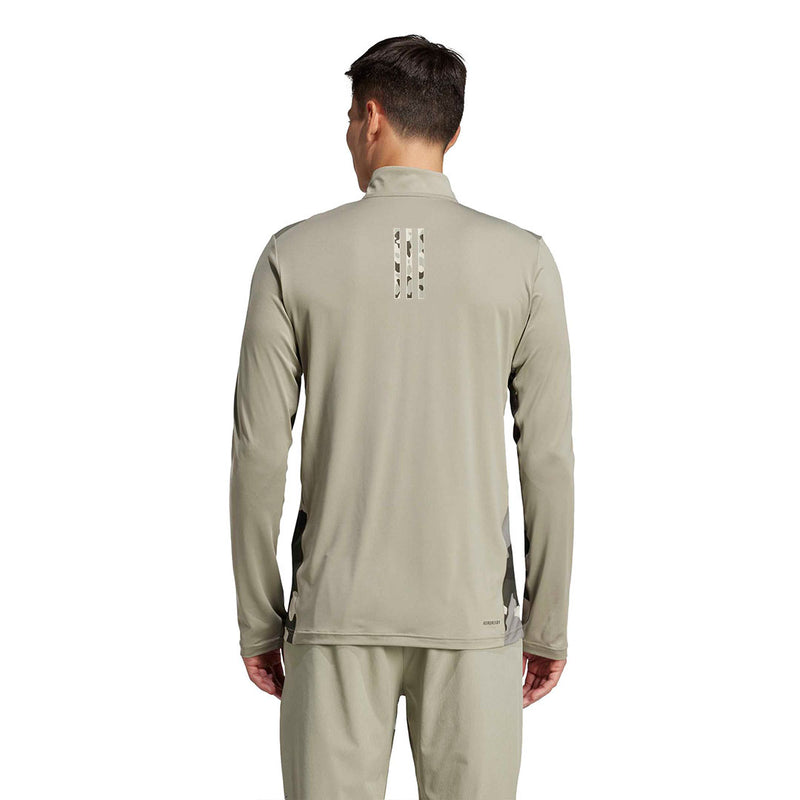 adidas - Men's Train Essentials Camo Training 1/4-Zip T-Shirt (IW8495)
