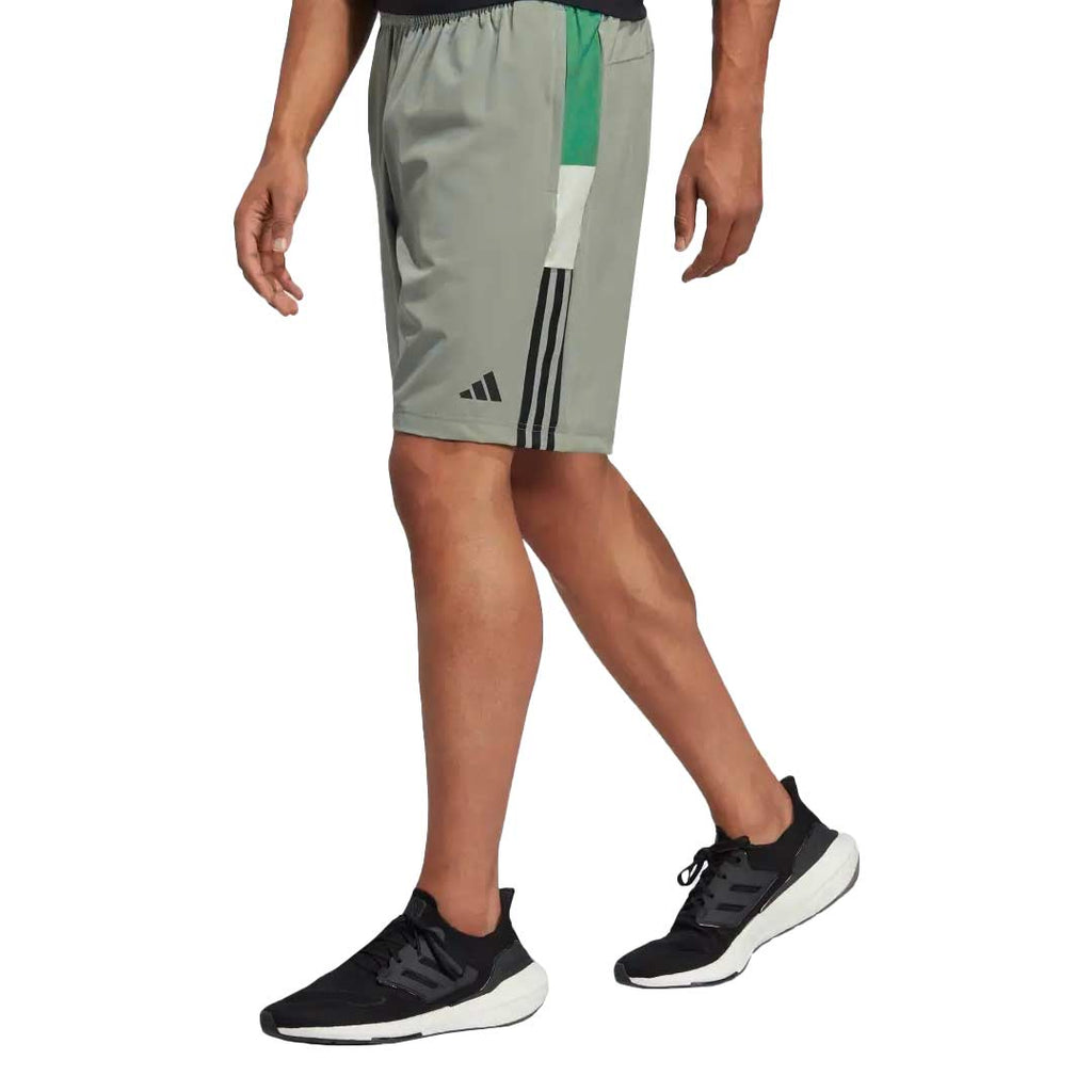 Adidas men's triple stripe foam sliding shorts discount