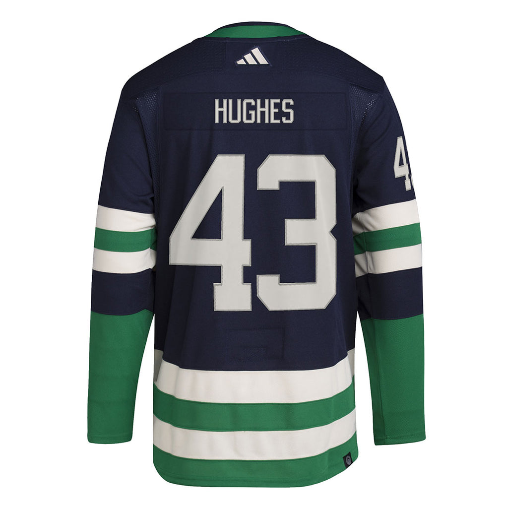 adidas - Men's Vancouver Canucks Quinn Hughes Authentic Reverse Retro Wordmark Jersey (H52321)
