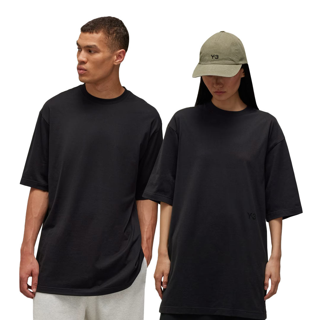Tシャツ・カットソー Adidas Y-3 Black Cotton Y-3 Boxy T-Shirt adidas - Unisex adidas x Y-3 Boxy Short Sleeve T-Shirt